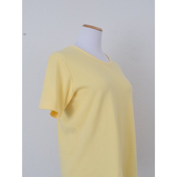 Vintage 90s‎ Yellow Cotton-Spandex Scop Neck Tee  | size L - Picture 5 of 10